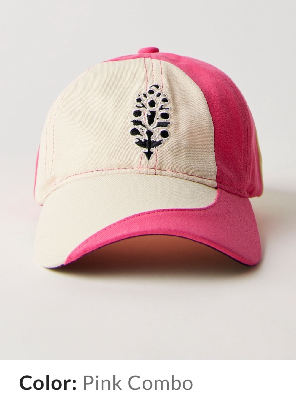 FP Movement Pink & Cream Rule The Court Baseball Cap with FP logo NWT